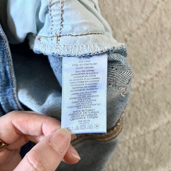 RE/DONE 70s Cropped Bootcut Jeans in Laguna High Rise Cotton Size 25 - Picture 7 of 11